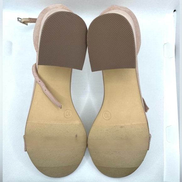 Candie’s Faux Suede Light Pink Mini Heel. W/ Iridescent Rhinestones Sz 10. - Picture 6 of 7